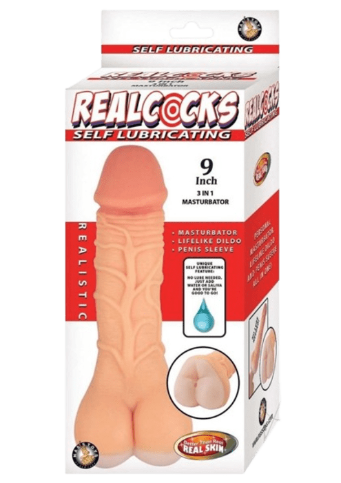 Realcocks Self Lubricating 3 in 1 Masturbator 9"