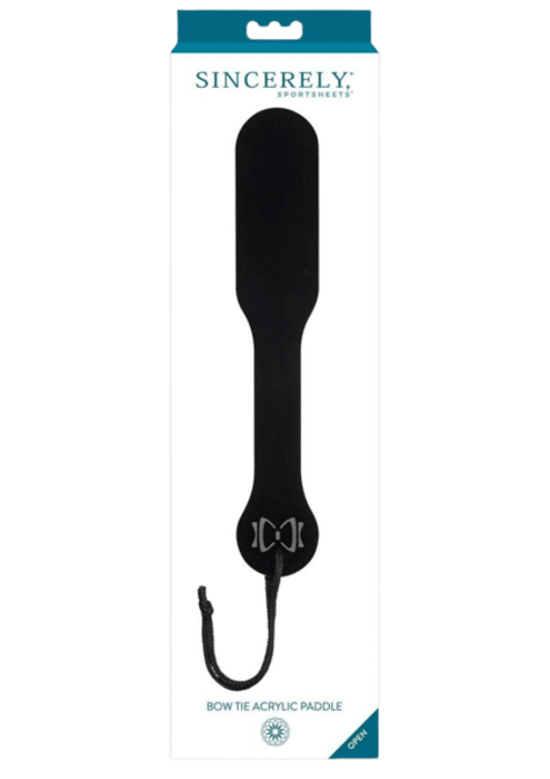 Sincerely Bow Tie Acrylic Paddle - Black