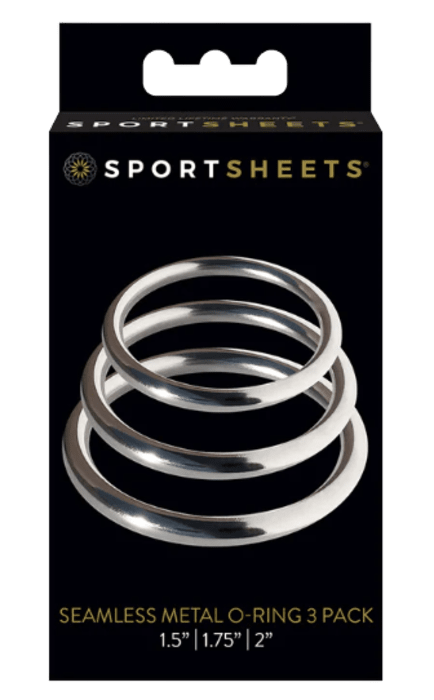 Sportsheets Metal O Ring Cock Ring (3 Pack) - Silver