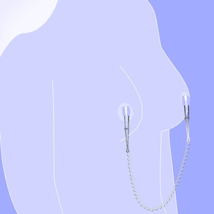 Chained Nipple Clamps - Purple