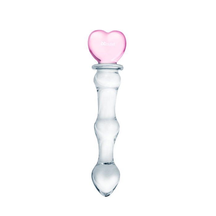 Glass Heart Glass Dildo 8"
