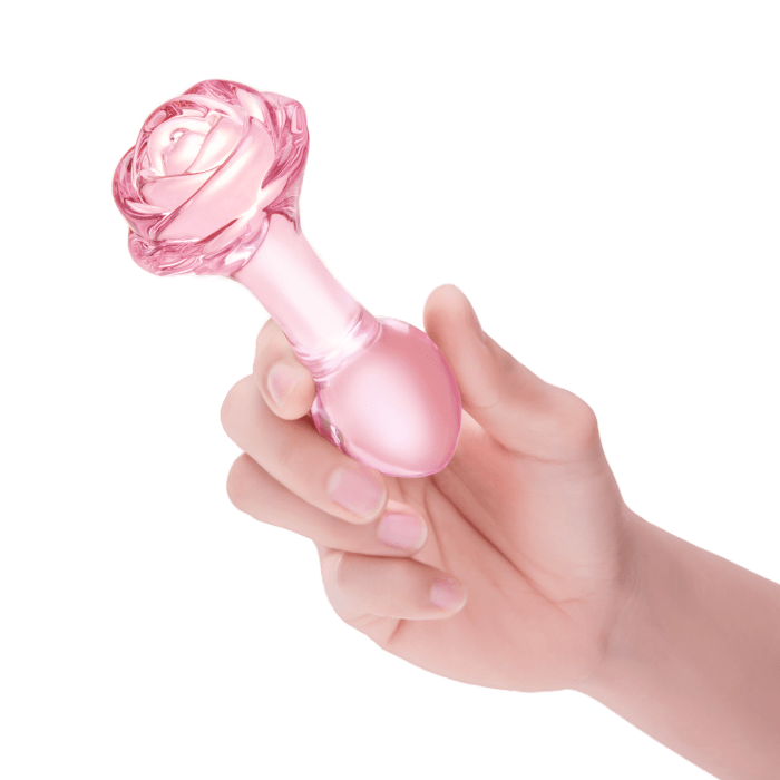 Glass Rosebud Plug 5"