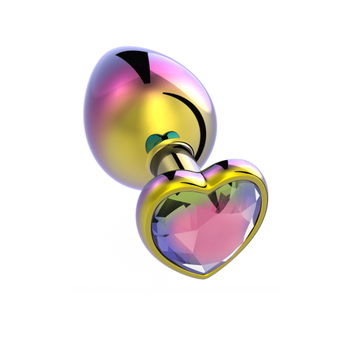 3.5" Rainbow Chrome Heart Butt Plug