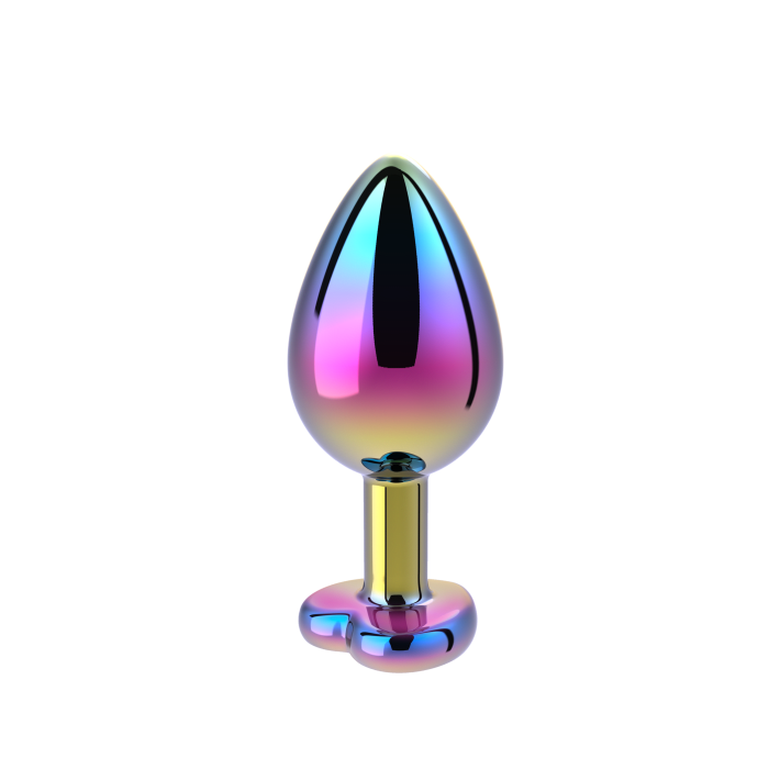 3" Rainbow Chrome Heart Butt Plug