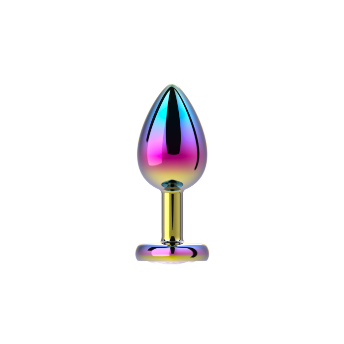 2.5" Rainbow Chrome Heart Butt Plug