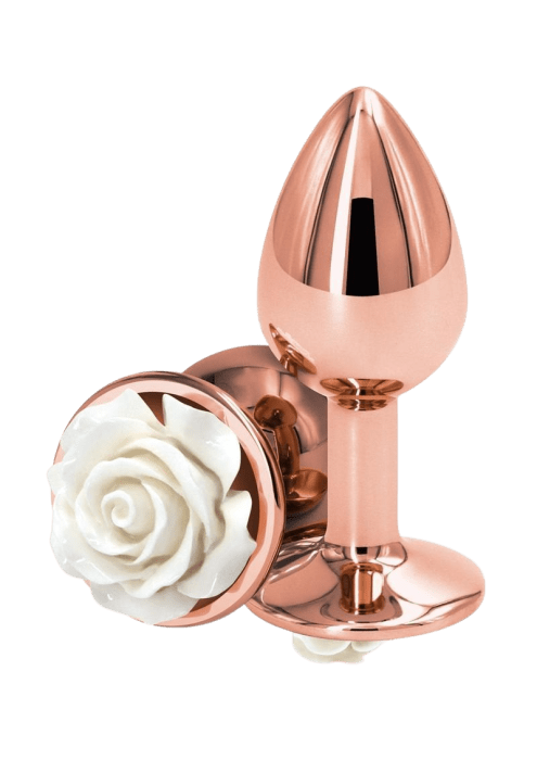 Rear Assets Rose Gold Rose Butt Plug - Small