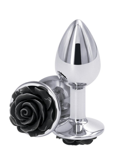Rear Assets Silver Rose Butt Plug - Small
