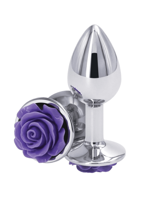Rear Assets Silver Rose Butt Plug - Small
