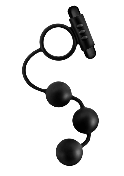 Anal Adventures Platinum Anal Beads with Vibrating C-Ring