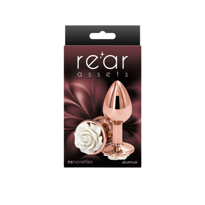 Rear Assets Rose Gold Rose Butt Plug - Small