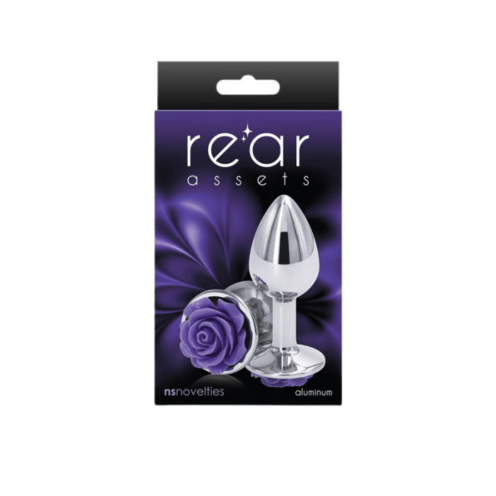 Rear Assets Silver Rose Butt Plug - Small